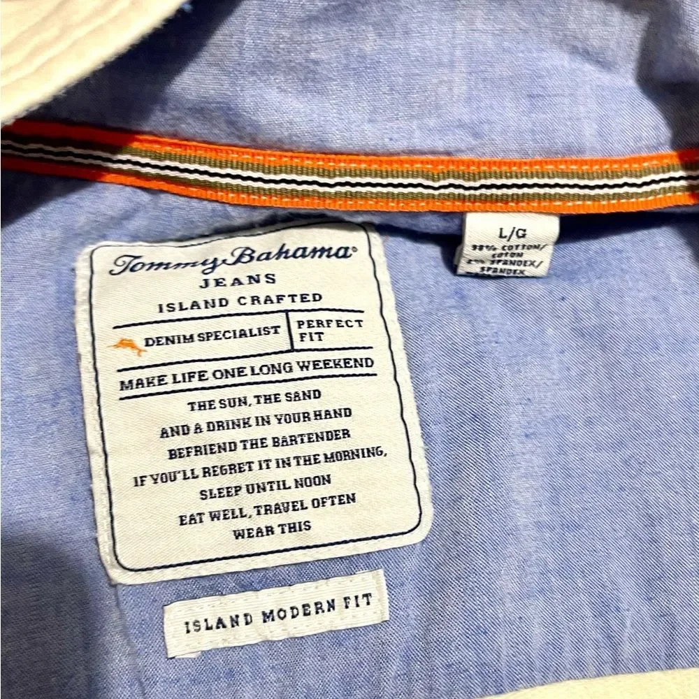 Tommy Bahama Sweatshirt beige beach Resort Wear men’s L